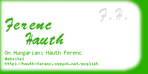 ferenc hauth business card